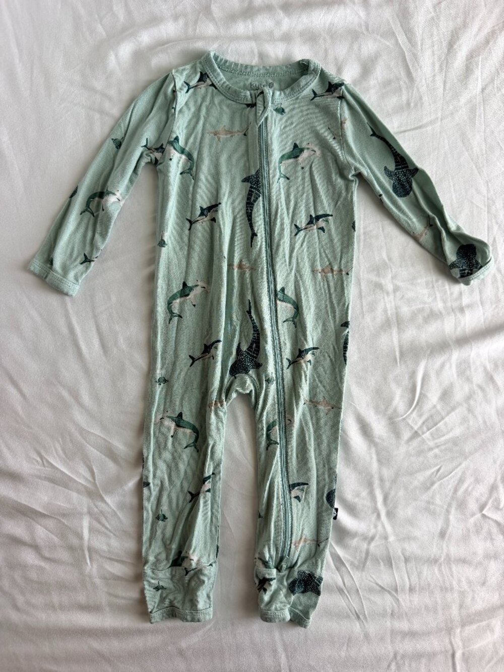Kyte 6-12 Sage Shark Romper